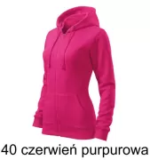 MALFINI 411 Bluza damska z kapturem na zamek Trendy Zipper 300g